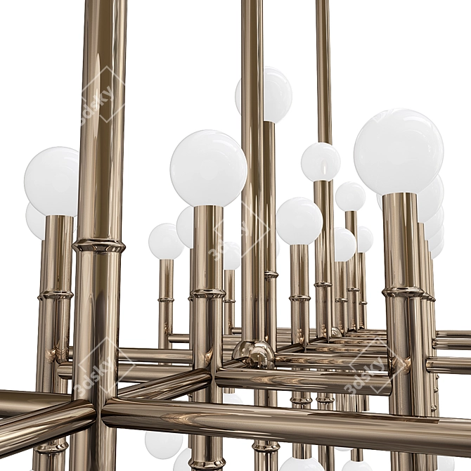 Elegant Linear Chandelier Fixture 3D model image 2