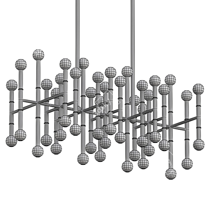 Elegant Linear Chandelier Fixture 3D model image 3