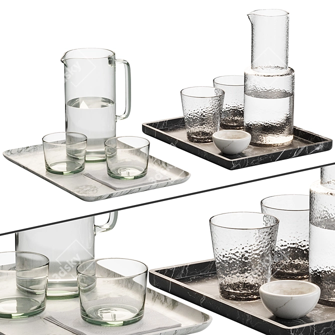 Zara Home Glassware Set Collection 3D model image 1