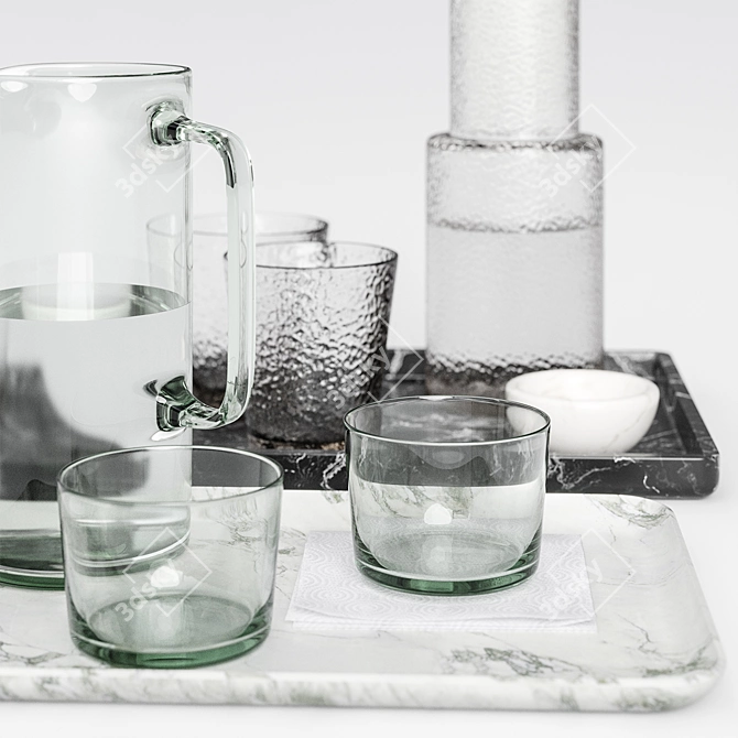 Zara Home Glassware Set Collection 3D model image 2