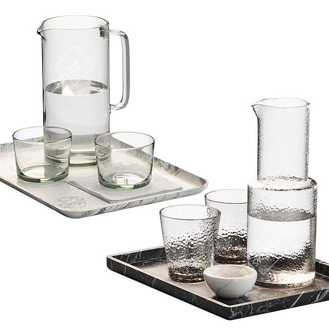 Zara Home Glassware Set Collection 3D model image 3