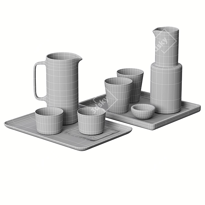 Zara Home Glassware Set Collection 3D model image 4