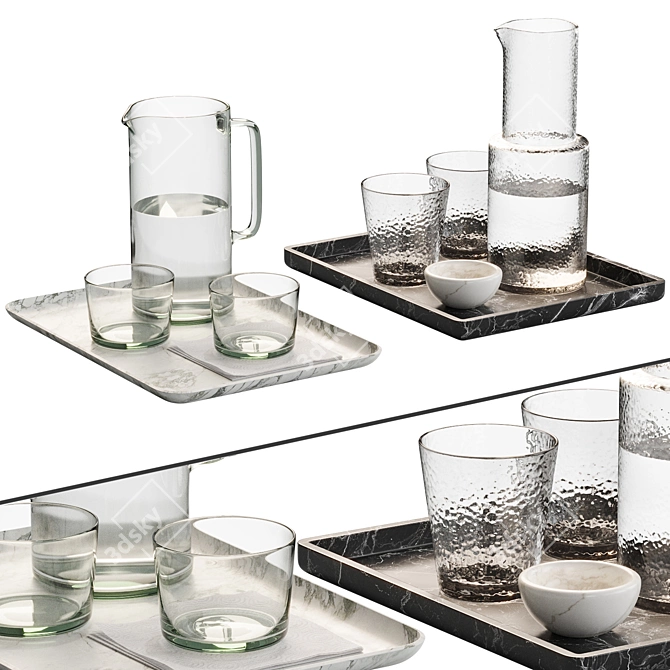 Zara Home Glassware Set Collection 3D model image 5