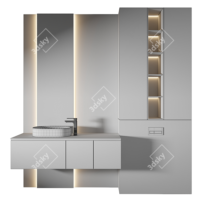 Luxury Bathroom 3D Model Set 3D model image 2