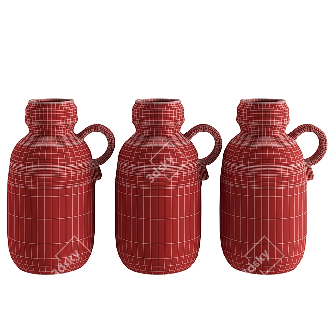 Elegant Lava Vases Set 3D model image 3