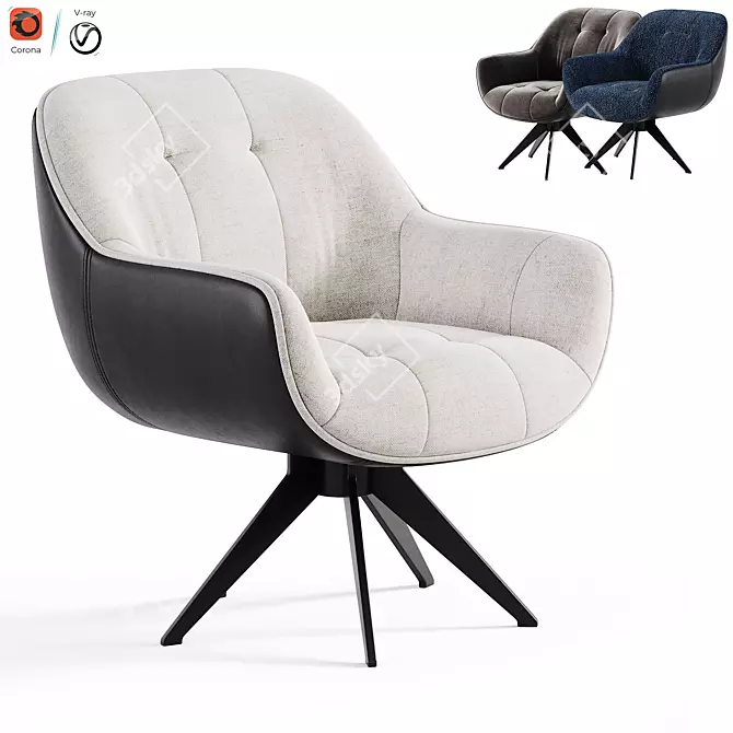 Elegant GREN Berjer Armchair Model 3D model image 1