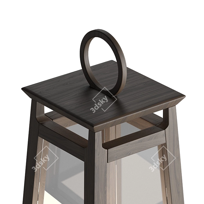 Modern Italian Walnut Floor Lamp 3D model image 2