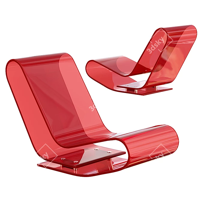 Modern Plastic Low Lounge Chair 3D model image 1