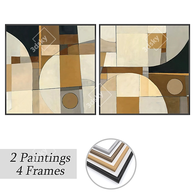 Wall Art Set with Multiple Frames 3D model image 1