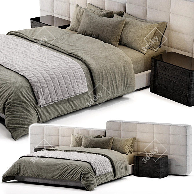 Modern Lawrence Bed 3D Model 3D model image 3