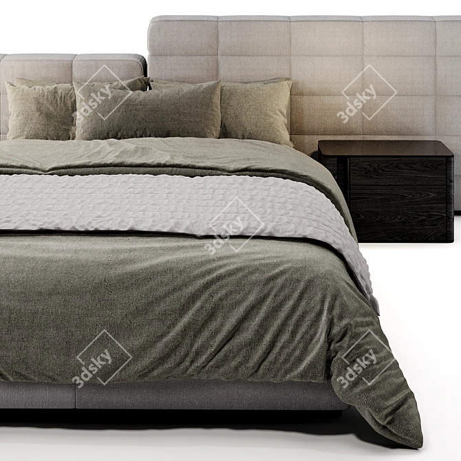 Modern Lawrence Bed 3D Model 3D model image 4