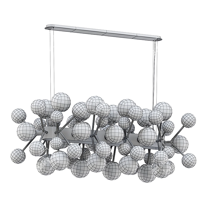 Unique Linear Cloud Chandelier 3D model image 2