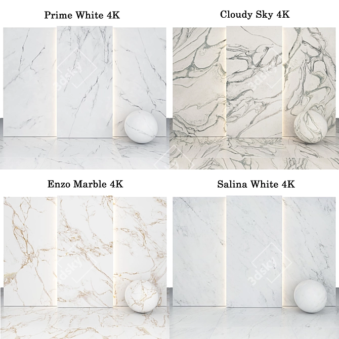 Elegant Marble Texture Collection 3D model image 2