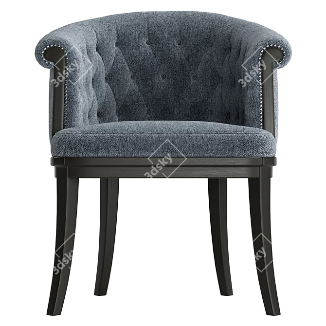 Tufted Fabric Easy Chair Logan 3D model image 2