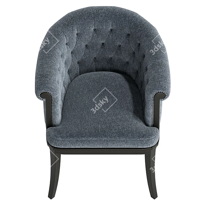 Tufted Fabric Easy Chair Logan 3D model image 3