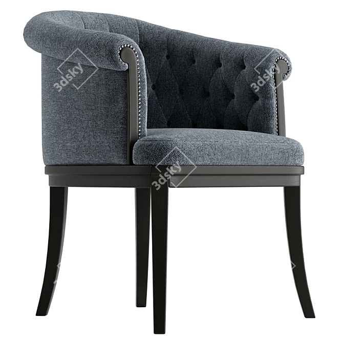 Tufted Fabric Easy Chair Logan 3D model image 4