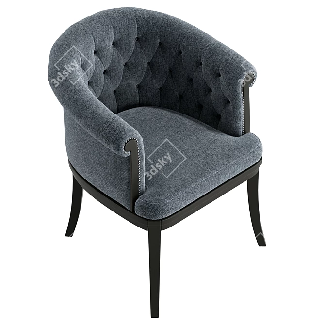 Tufted Fabric Easy Chair Logan 3D model image 5