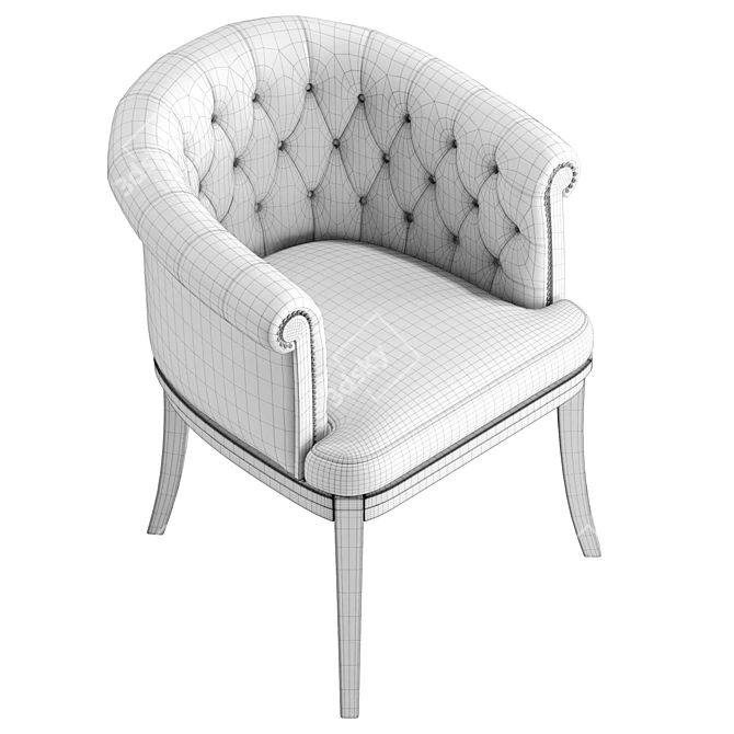 Tufted Fabric Easy Chair Logan 3D model image 6