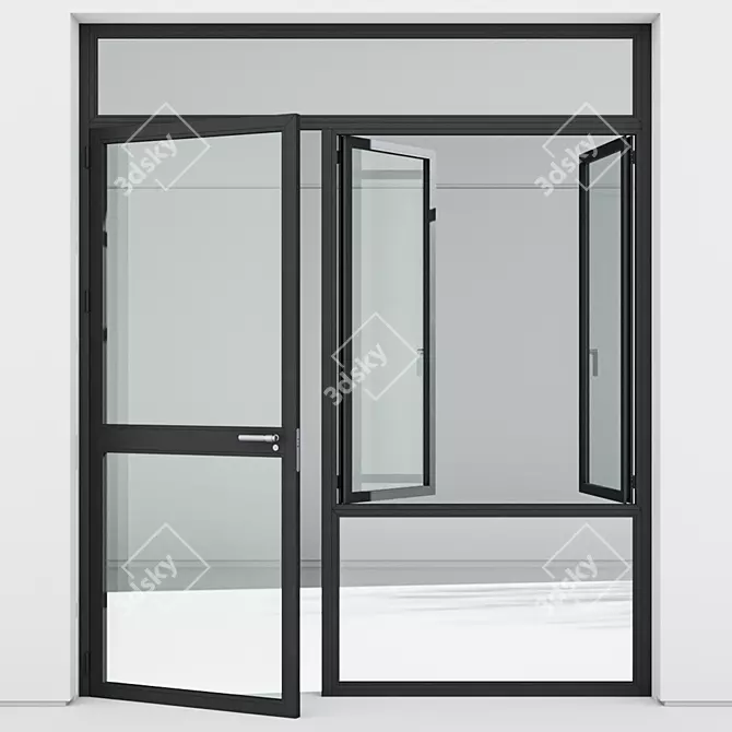 Corona Aluminium Door 313 Render 3D model image 1