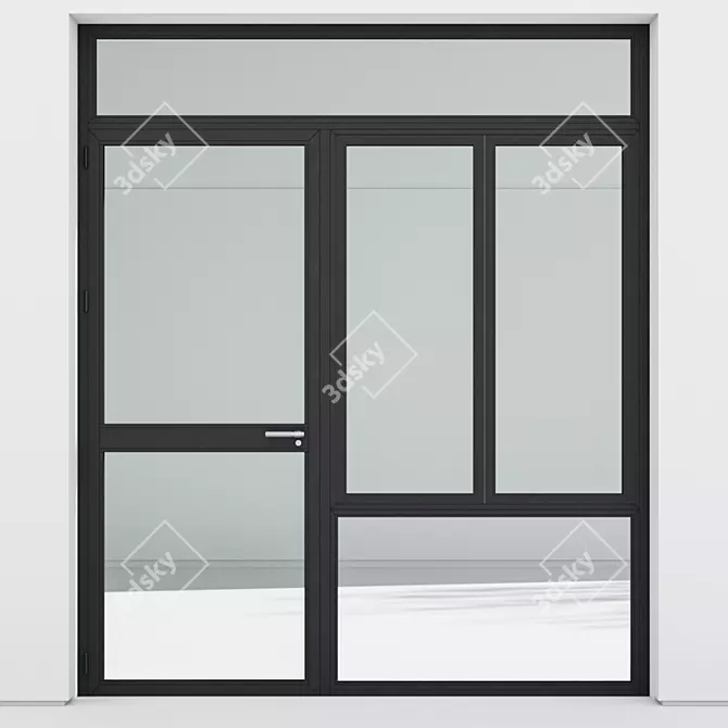 Corona Aluminium Door 313 Render 3D model image 2