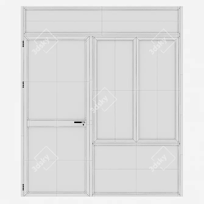 Corona Aluminium Door 313 Render 3D model image 5