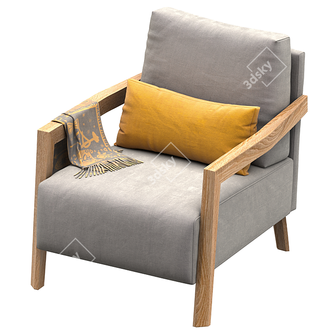 Modern Elegance in Time Armchair 3D model image 3