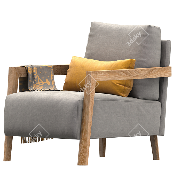 Modern Elegance in Time Armchair 3D model image 4