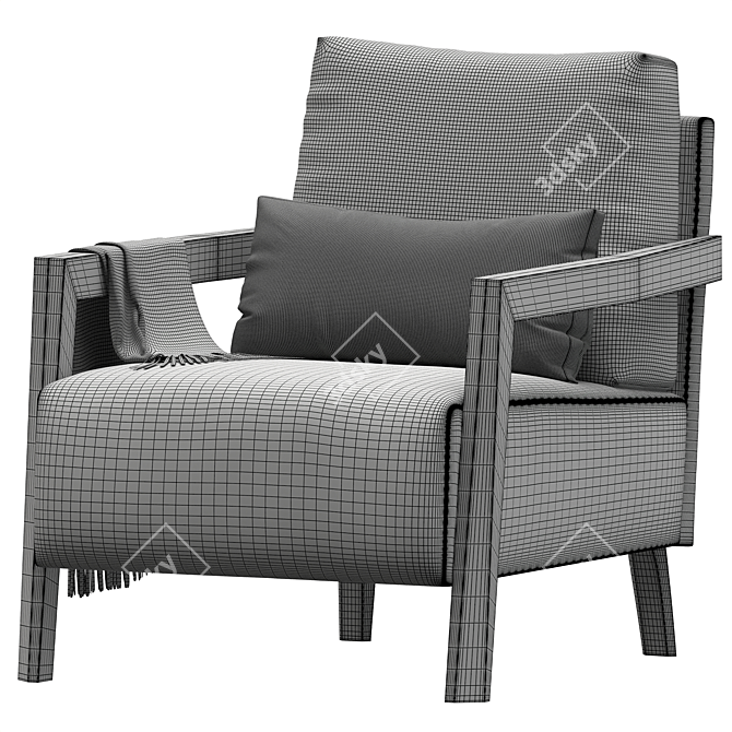 Modern Elegance in Time Armchair 3D model image 5