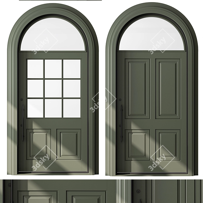 Elegant Arched Door - Model 74 3D model image 1