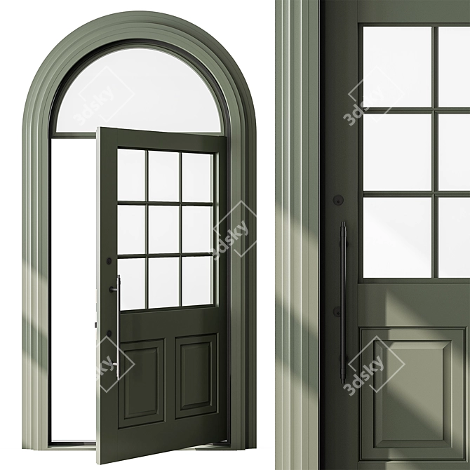 Elegant Arched Door - Model 74 3D model image 2