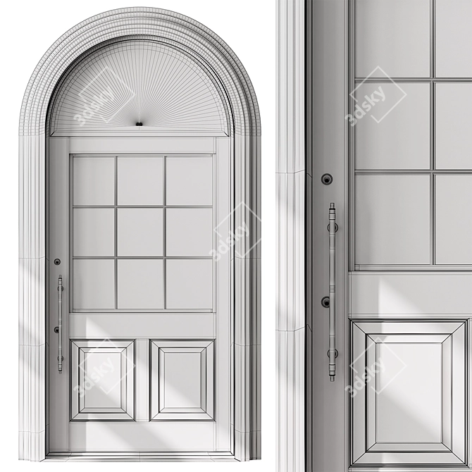 Elegant Arched Door - Model 74 3D model image 5