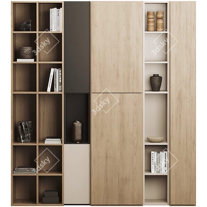 Modern Modular Bookcase Furniture 3D model image 1