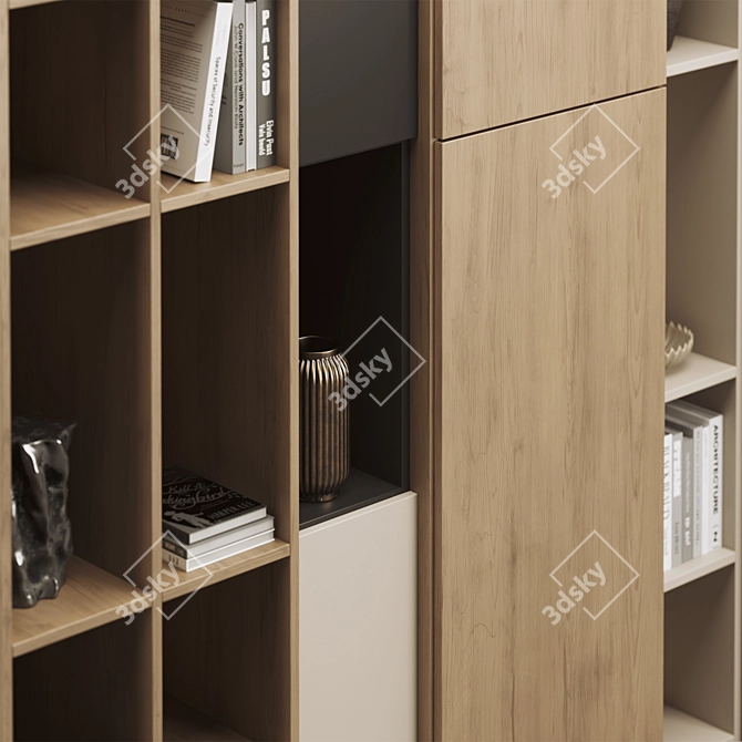 Modern Modular Bookcase Furniture 3D model image 2