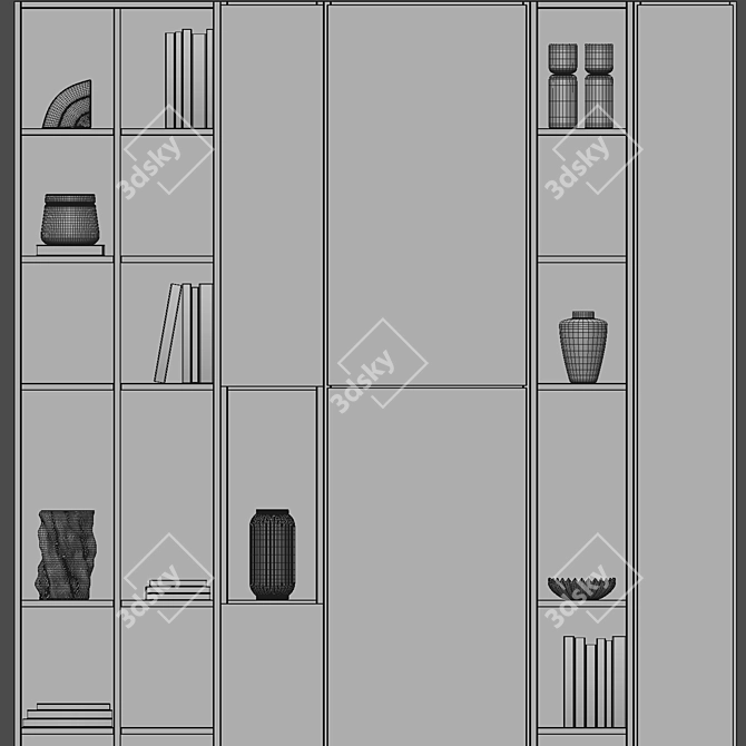 Modern Modular Bookcase Furniture 3D model image 4