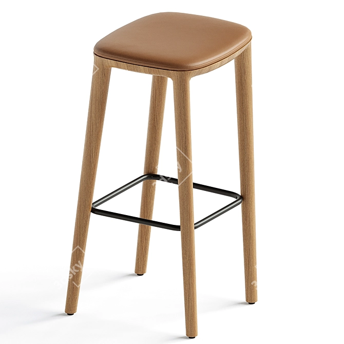 Sleek and Stylish NEVA Bar Stool 3D model image 2