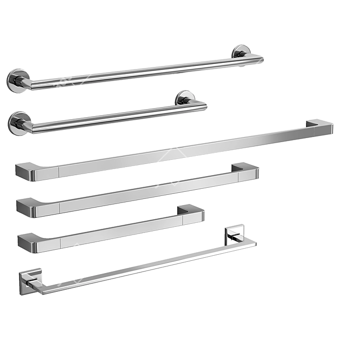 Stylish Towel Bar Collection 3D model image 1