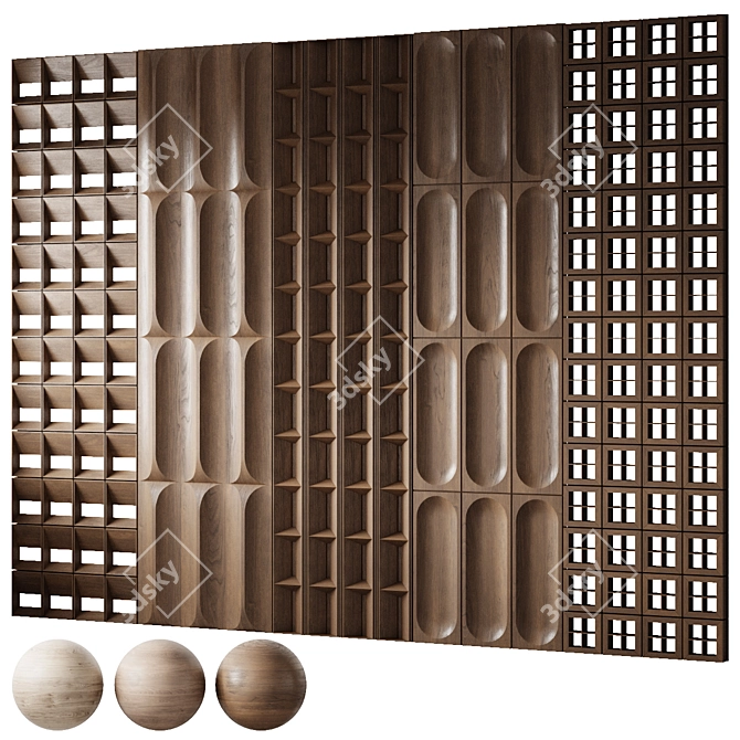  Wooden Panels 3D Model 3D model image 1