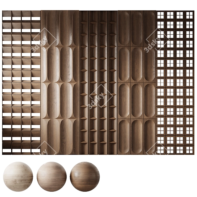  Wooden Panels 3D Model 3D model image 2