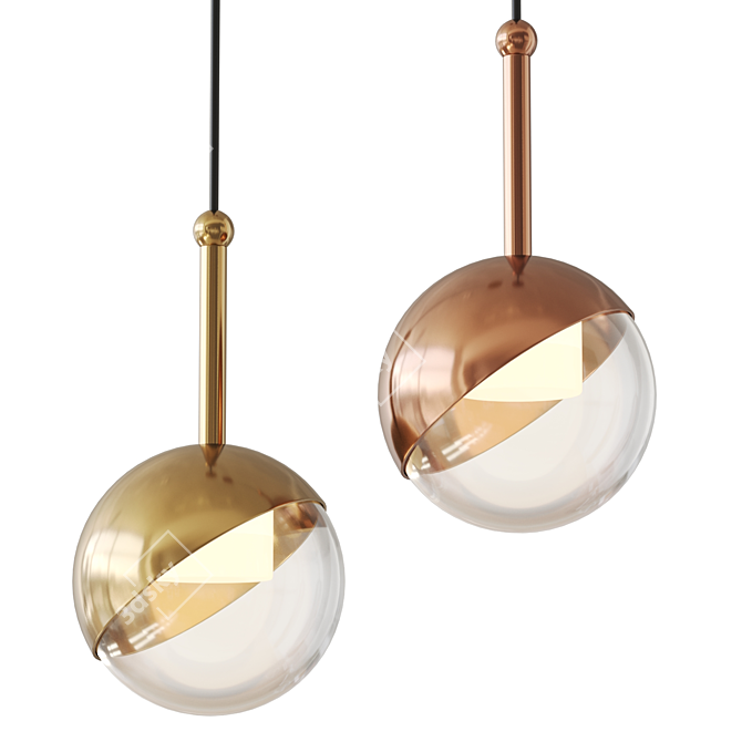 Asymmetric LED Pendant Light - LUCIUS 3D model image 1