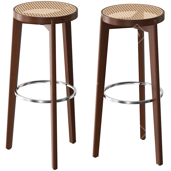 Vray Round Bar Stool Render 3D model image 1