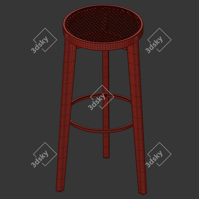 Vray Round Bar Stool Render 3D model image 3