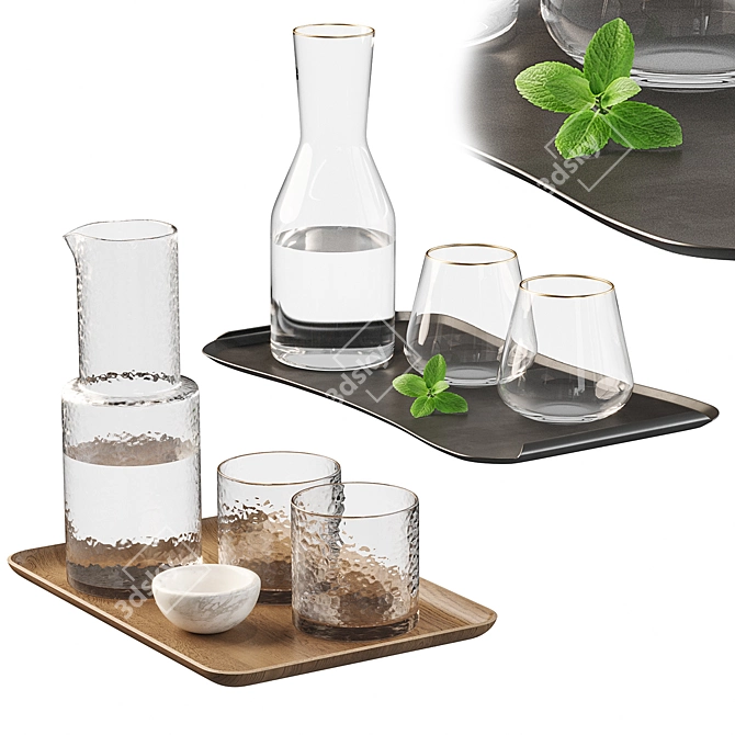 Zara Home Decorative Glassware Set 3D model image 2