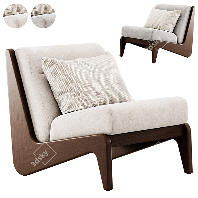 Soho Home Fletcher Wooden Armchair 3D model image 1