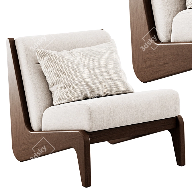 Soho Home Fletcher Wooden Armchair 3D model image 4