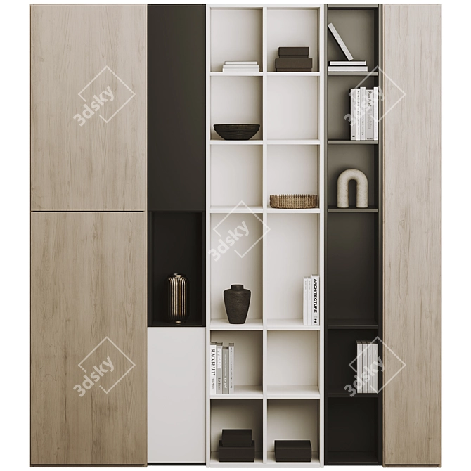 Modern Bookcase Furniture 3D Model 3D model image 1