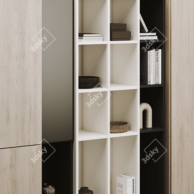 Modern Bookcase Furniture 3D Model 3D model image 3