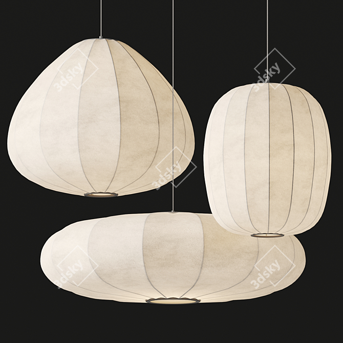 Paper Pendant Lighting Collection 3D model image 3