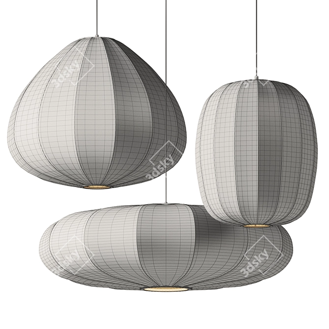 Paper Pendant Lighting Collection 3D model image 5