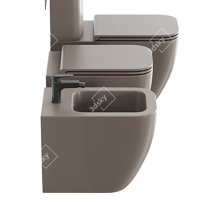 Elegant GSG Brio Ceramic Bathroom Suite 3D model image 4