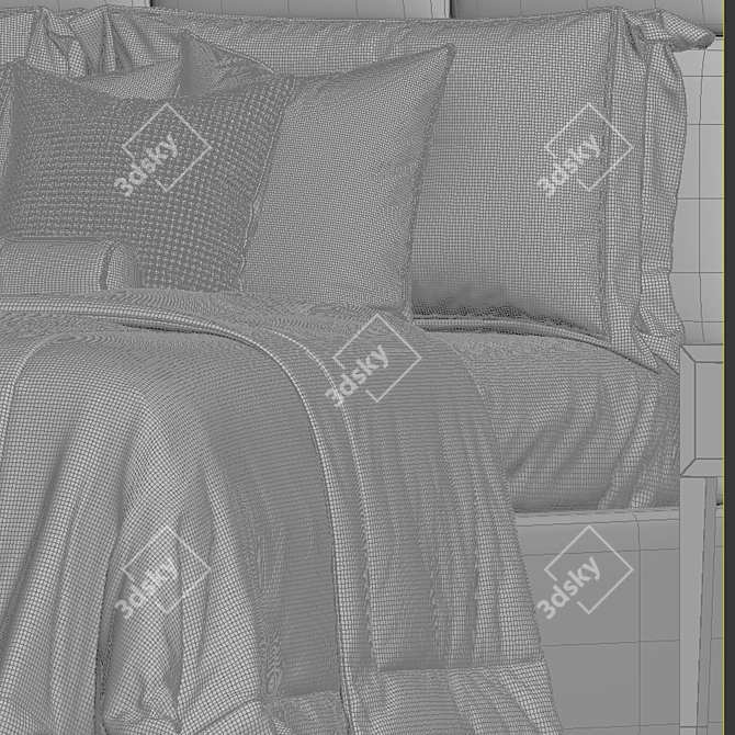 Upholstered King Size Headboard 3D model image 4